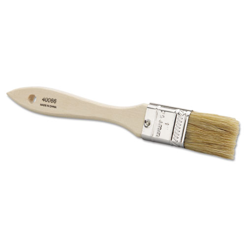 Weiler® ECO-1 Disposable Chip and Oil Brush, White, 1" Hog Bristle, Wood