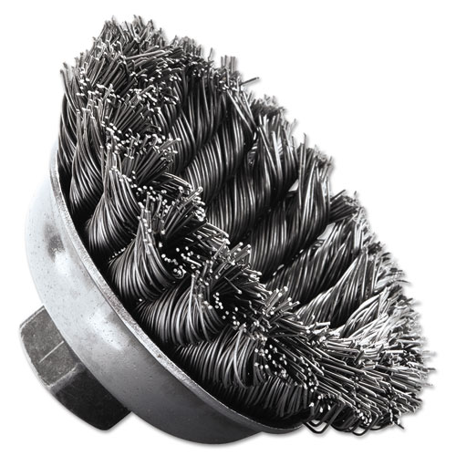 Sra-3 General-Duty Knot Wire Cup Brush, .020, 5/8-113, 1/2" Dia