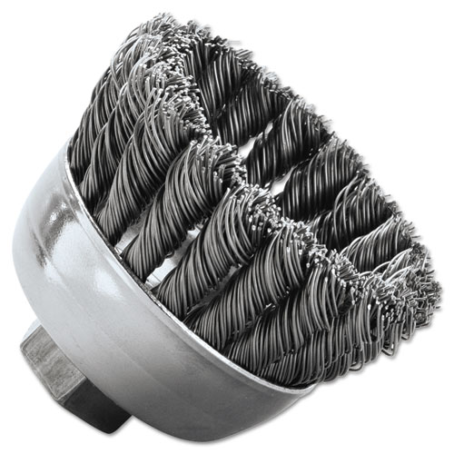 Sra-2 General-Duty Knot Wire Cup Brush, .020, 5/8-112, 3/4" Dia