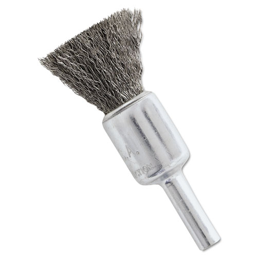 Ns4s Stainless Steel Wire-End Brush, Crimped Wire, 1/2" X .006"
