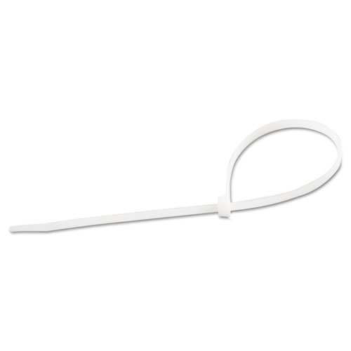 Cable Ties, 11", 75 Lb, White, 100/pack