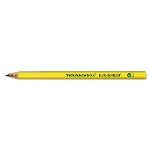 Ticonderoga Beginners Woodcase Pencil with Microban Protection, HB (#2), Black Lead, Yellow Barrel, Dozen