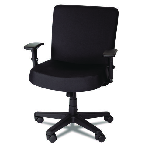 ALERA XL SERIES BIG AND TALL MID-BACK TASK CHAIR, SUPPORTS UP TO 500 LBS., BLACK SEAT/BLACK BACK, BLACK BASE