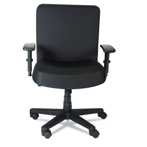 ALERA XL SERIES BIG AND TALL MID-BACK TASK CHAIR, SUPPORTS UP TO 500 LBS., BLACK SEAT/BLACK BACK, BLACK BASE