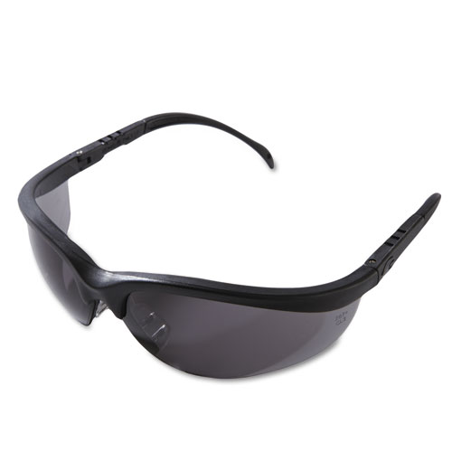 MCR™ Safety Klondike Safety Glasses, Matte Black Frame, Gray Lens, 12/Box