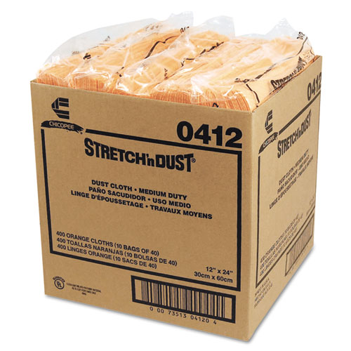 Chix® Stretch 'n Dust Cloths, 11 5/8 x 24, Yellow, 40 Cloths/Pack, 10 Packs/Carton