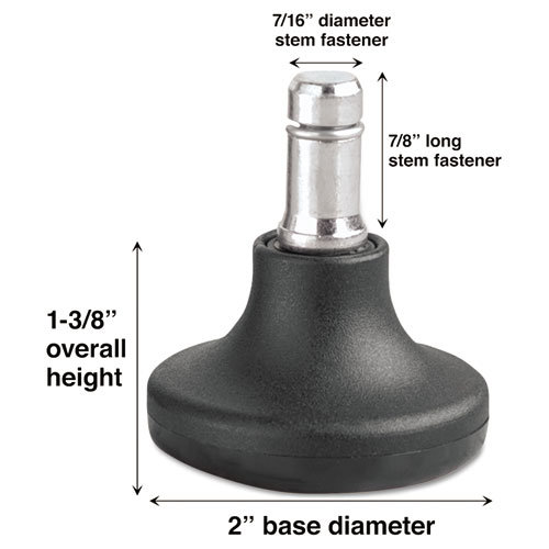 LOW PROFILE BELL GLIDES, B STEM, 110 LBS/GLIDE, 5/SET