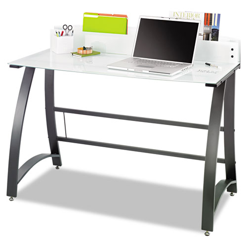 Image of Safco® Xpressions 47" Computer Desk, 47" X 23" X 37", Frosted/Black