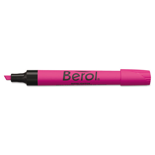 4009 Chisel Tip Highlighter, Pink Ink, Chisel Tip, Pink/Black Barrel, Dozen