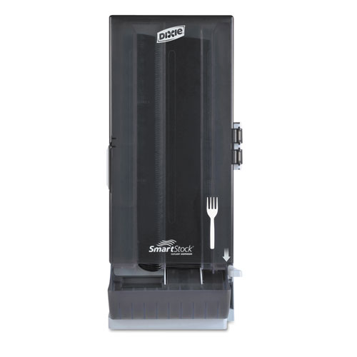 SmartStock Mediumweight Polystyrene Dispenser, Fork, 10 x 8.78 x 24.75, Smoke