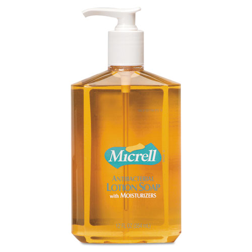 Image of Antibacterial Lotion Soap, Light Scent, 12 oz Pump Bottle