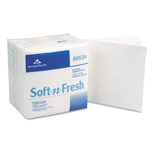 Soft-N-Fresh Patient Care Disposable Wash Cloths, 13x13, White, 50/pk, 20 Pk/ct