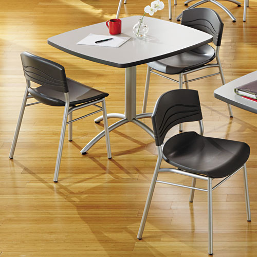 Image of Iceberg Cafeworks Table, Cafe-Height, Square Top, 36W X 36D X 30H, Gray/Silver