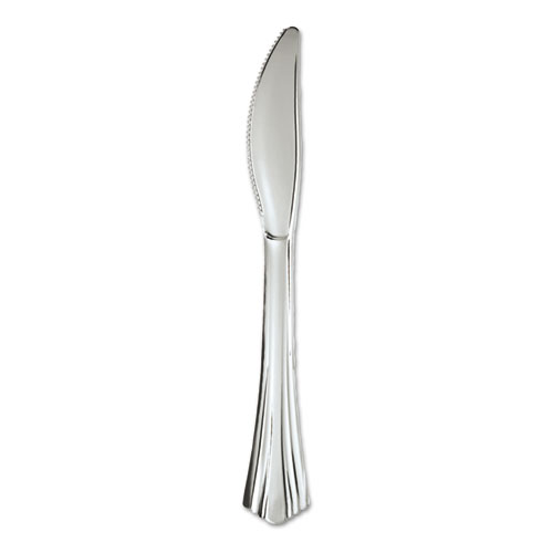 Wna Heavyweight Plastic Knives, Silver, 7 1/2", Reflections Design, 600/Carton