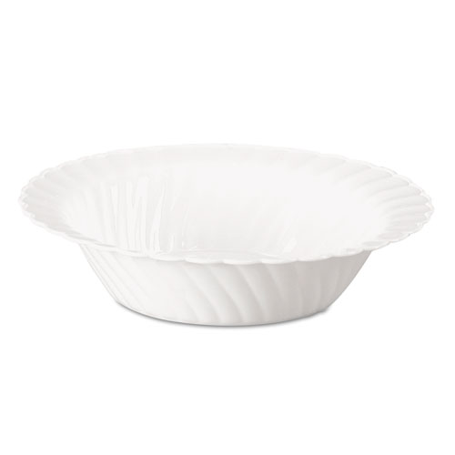 Classicware Plastic Bowls, 10 Ounces, White, Round, 10/pack