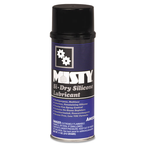 Misty® Si-Dry Silicone Spray Lubricant, 11 Oz Aerosol Can, 12/Carton