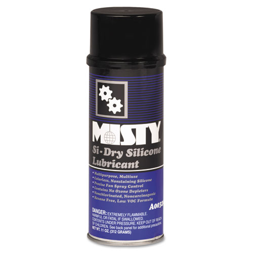 Misty® Si-Dry Silicone Spray Lubricant, 11 oz Aerosol Can, 12/Carton