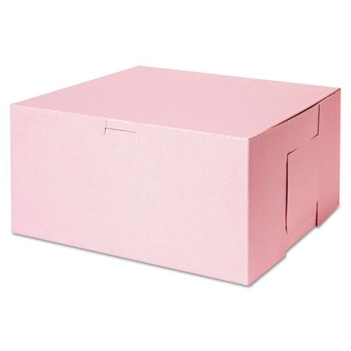 TUCK-TOP BAKERY BOXES, 10 X 10 X 5, PINK, 100/CARTON