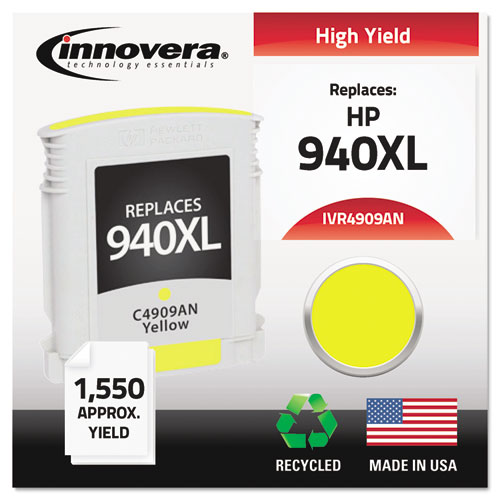 REMANUFACTURED YELLOW HIGH-YIELD INK, REPLACEMENT FOR HP 940XL (C4909AN), 1,400 PAGE-YIELD