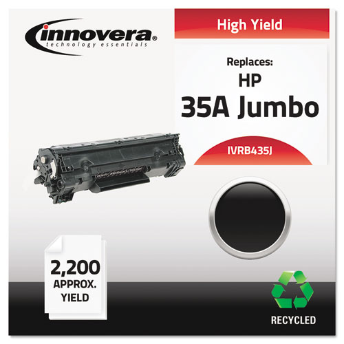 REMANUFACTURED BLACK EXTENDED-YIELD TONER, REPLACEMENT FOR HP 35A (CB435AJ), 2,200 PAGE-YIELD