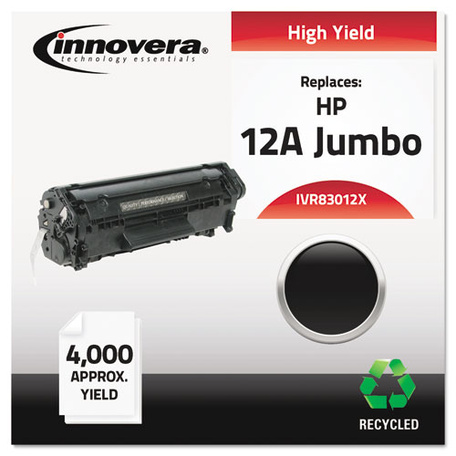 Remanufactured Q2612X (12AJ) Extra High-Yield Toner, 4000 Page-Yield, Black | by Plexsupply