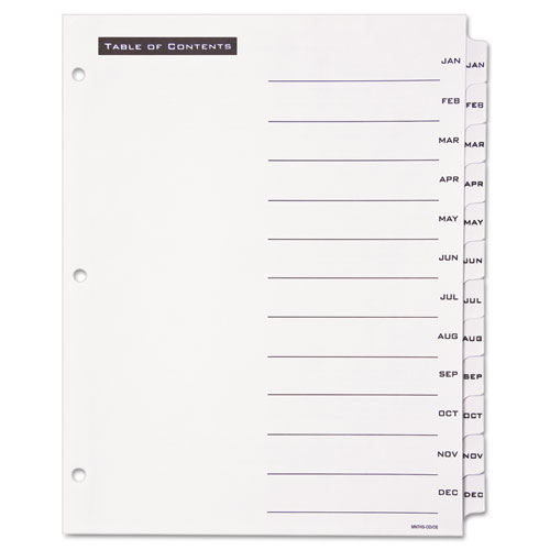 Avery; Office Essentials Table 'n Tabs Dividers - 12 Printed Tab(s ...