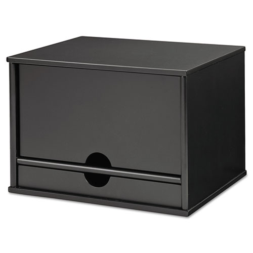 Midnight Black Collection Desktop Organizer, 5 Compartments, MDF, 13.3 x 10.5 x 9.4, Black, Ships in 1-3 Business Days