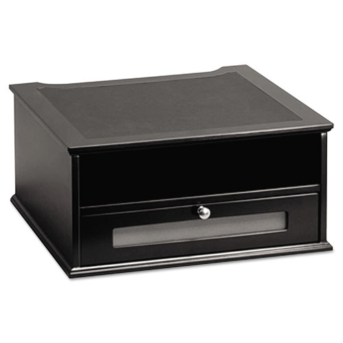 Image of Victor® Midnight Black Collection Monitor Riser, 13" X 13" X 6.5", Black, Supports 50 Lbs