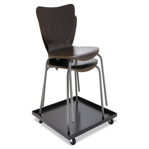 Image of Stacking Chair Dolly, 22.44w x 22.44d x 3.93h, Black