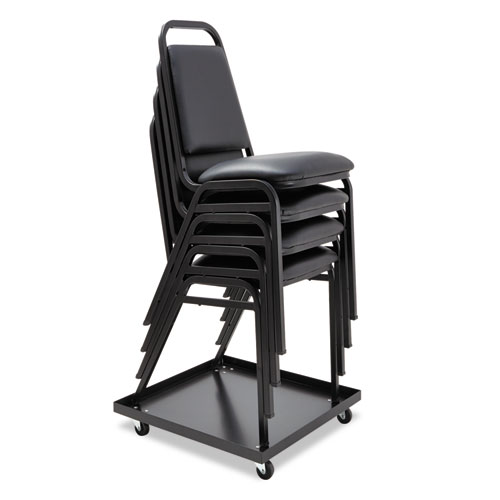 Image of Alera® Stacking Chair Dolly, Metal, 320 Lb Capacity, 22.44" X 22.44" X 3.93", Black