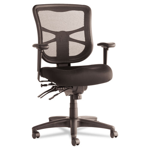 Alera Elusion Series Mesh Mid-Back Multifunction Chair, Supports up to 275 lbs., Black Seat/Black Back, Black Base | by Plexsupply