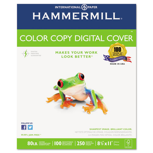 Hammermill® Copier Digital Cover Stock, 80 lbs., 8 1/2 x 11, Photo White, 250 Sheets