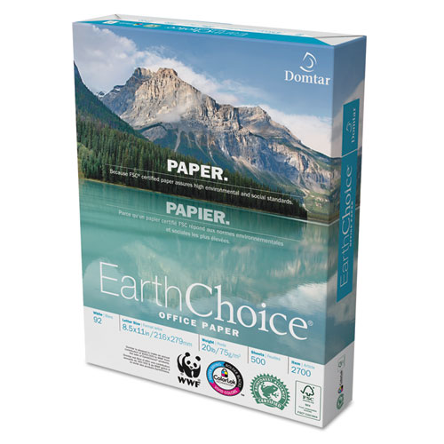 EarthChoice Office Paper, 92 Bright, 20lb, 8.5 x 11, White, 500 Sheets/Ream, 10 Reams/Carton | by Plexsupply