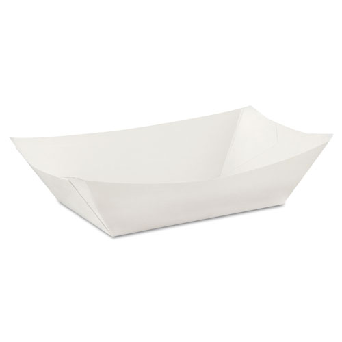 Image of Kant Leek Polycoated Paper Food Tray, 3 lb Capacity, 5.88 x 8.4 x 2, White, 250/Pack, 2/Pack/Carton