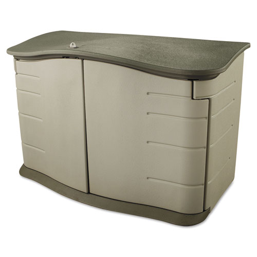 Horizontal Outdoor Storage Shed, 55 x 28 x 36, 20 cu ft, Olive Green/Sandstone