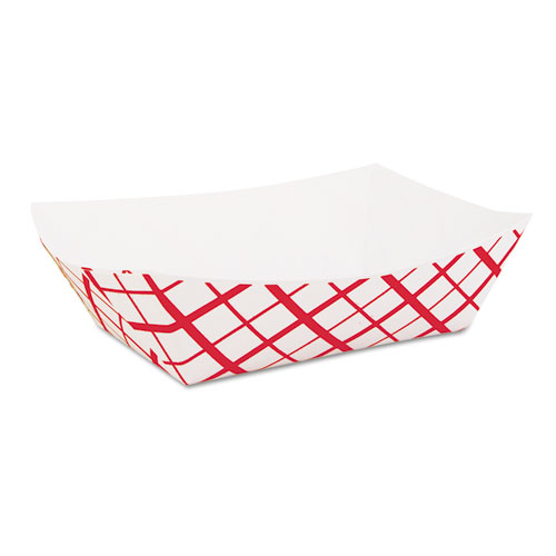 Paper Food Baskets, 2 lb Capacity, Red/White, Paper, 1,000/Carton