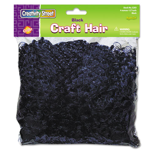 Creativity Street® Craft Hair Kit, Black 1/2" Curls, 4 oz.