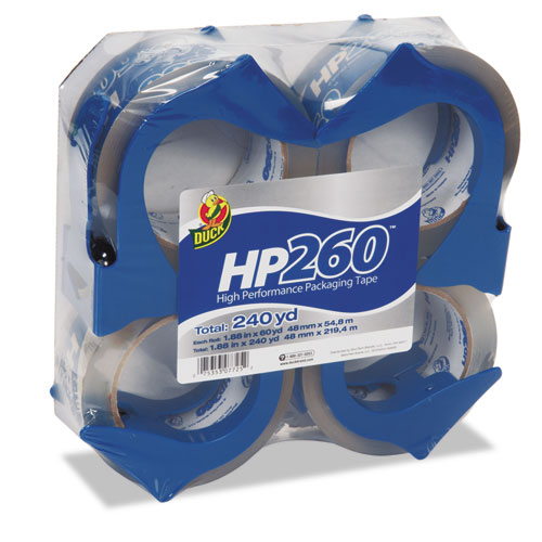 Duck® HP260 Packaging Tape with Dispenser, 1.5" Core, 1.88" x 22.2 yds, Clear