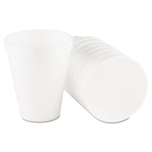 Foam Drink Cups, 10 oz, White, 25/Bag, 40 Bags/Carton