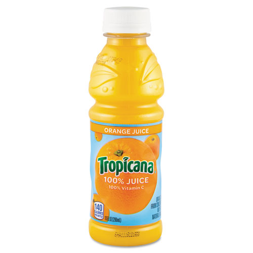 Image of Tropicana® 100% Juice, Orange, 10Oz Bottle, 24/Carton