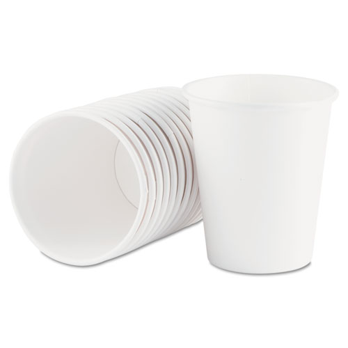 Dixie® Paper Hot Cups, 10 oz, White, 50/Sleeve, 20 Sleeves/Carton