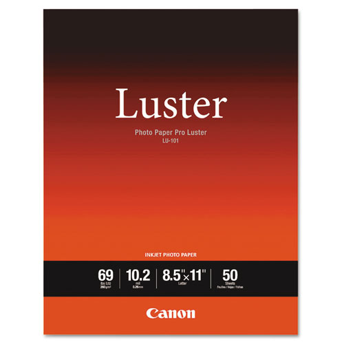 Image of PRO Luster Inkjet Photo Paper, 10.2 mil, 8.5 x 11, Luster White, 50/Pack
