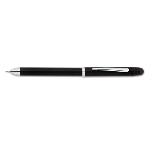 Cross® Tech3+ Retractable Ballpoint Pen, Black Barrel, Black/Red Ink, Medium Point