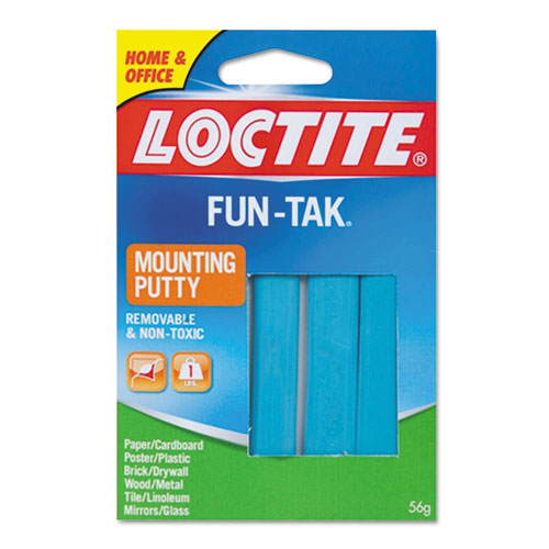 Loctite® Fun-Tak Mounting Putty, Repositionable and Reusable, 6 Strips, 2 oz