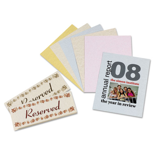 Array Card Stock, 65lb, 8.5 x 11, Assorted Parchment Colors, 100/Pack | by Plexsupply