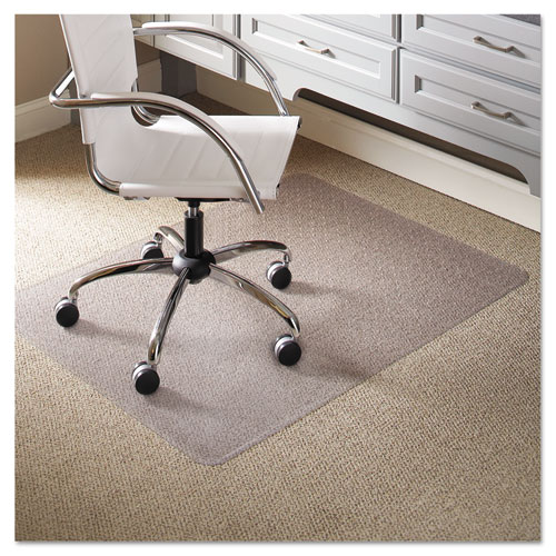 ES Robbins® EverLife Light Use Chair Mat for Flat Pile Carpet, Rectangular, 36 x 44, Clear