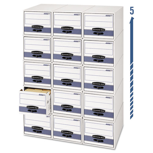 Bankers Box® Stor/Drawer Steel Plus Extra Space-Savings Storage Drawers, Legal Files, 17" X 25.5" X 11.5", White/Blue, 6/Carton