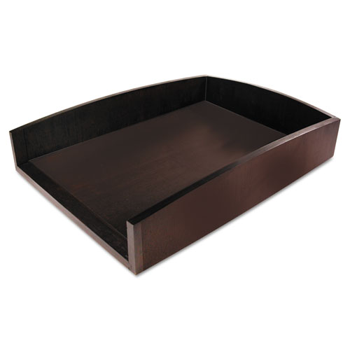 Eco-Friendly Bamboo Curves Letter Tray, 1 Section, Letter Size Files, 9.5 x 13.25 x 2.5, Espresso Brown