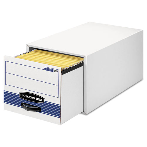 Image of STOR/DRAWER STEEL PLUS Extra Space-Savings Storage Drawers, Legal Files, 17" x 25.5" x 11.5", White/Blue, 6/Carton
