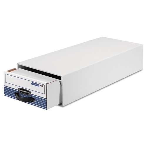 Image of STOR/DRAWER STEEL PLUS Extra Space-Savings Storage Drawers, 10.5" x 25.25" x 5.25", White/Blue, 12/Carton